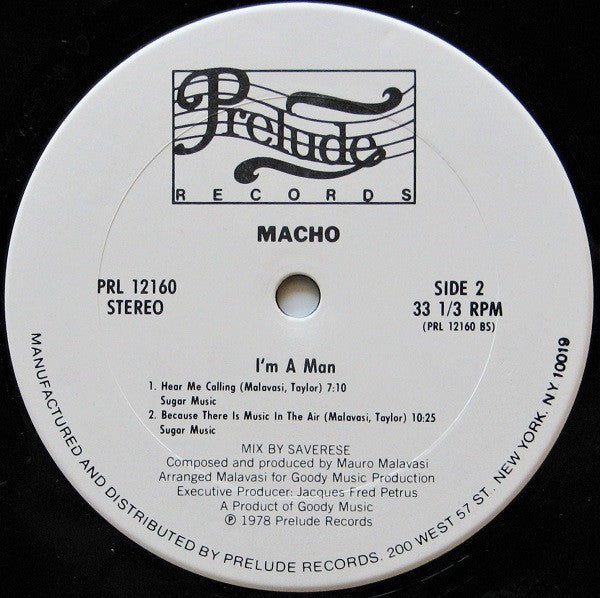 Macho : I'm A Man (LP, Album, San)