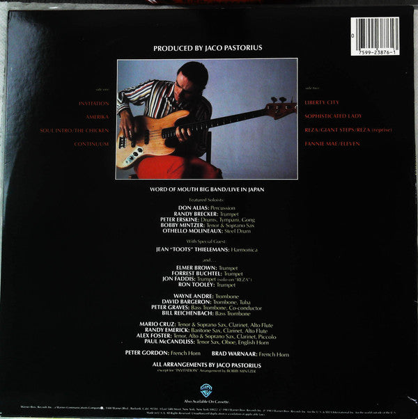 Jaco Pastorius : Invitation (LP, Album, All)