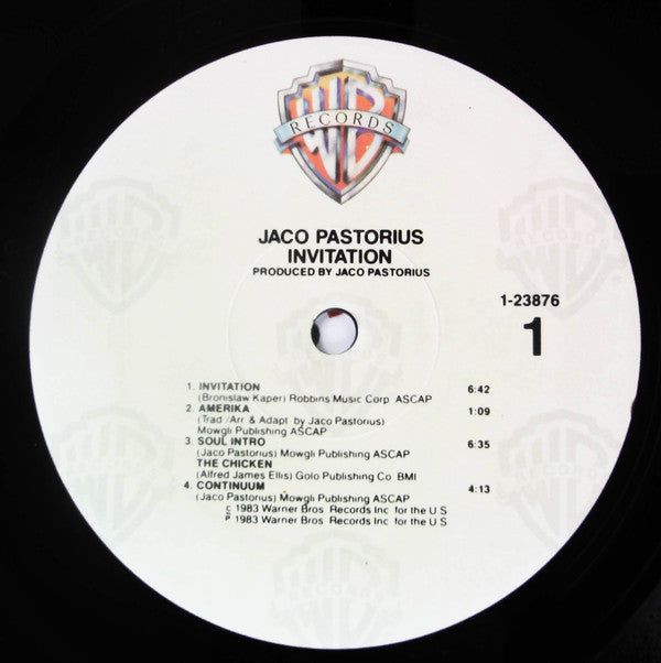 Jaco Pastorius : Invitation (LP, Album, All)