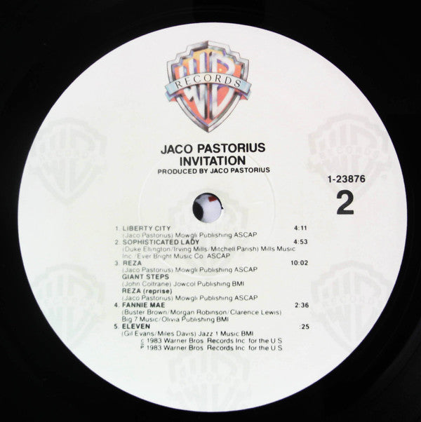Jaco Pastorius : Invitation (LP, Album, All)