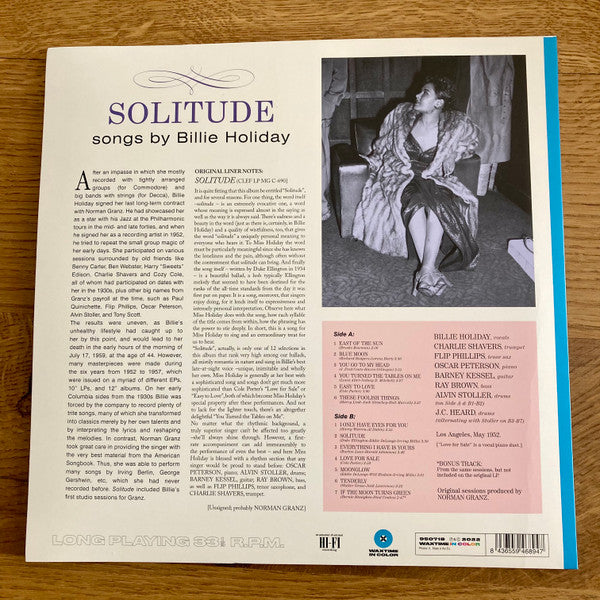 Billie Holiday : Solitude (LP, RE, Blu)