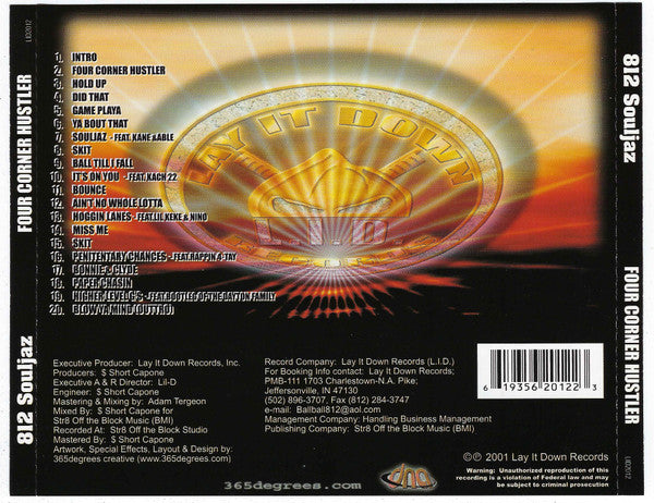 $ Short Capone Of 812 Souljaz : Four Corner Hustler (CD, Album)
