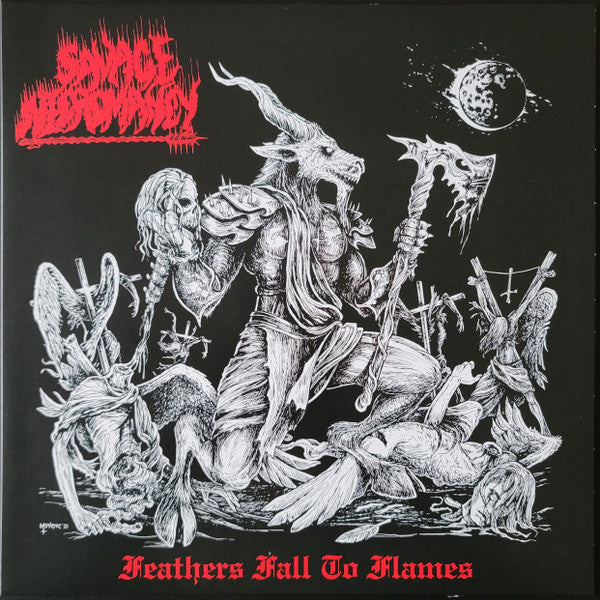 Savage Necromancy : Feathers Fall To Flames  (LP, Album, Ltd, Red)