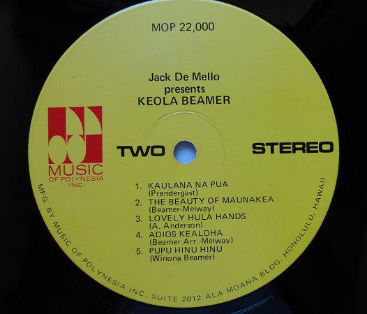 Keola Beamer : Hawaiian Slack Key Guitar In The Real Old Style (LP, Album)