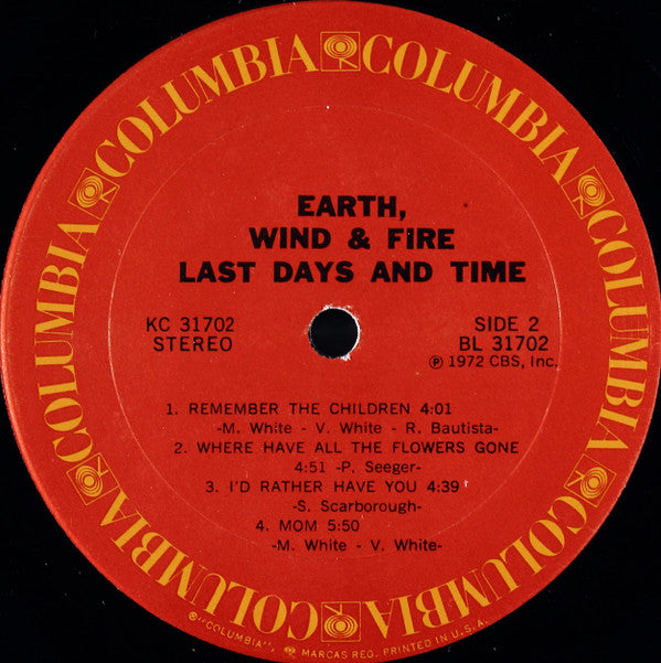 Earth, Wind & Fire : Last Days And Time (LP, Album, Pit)