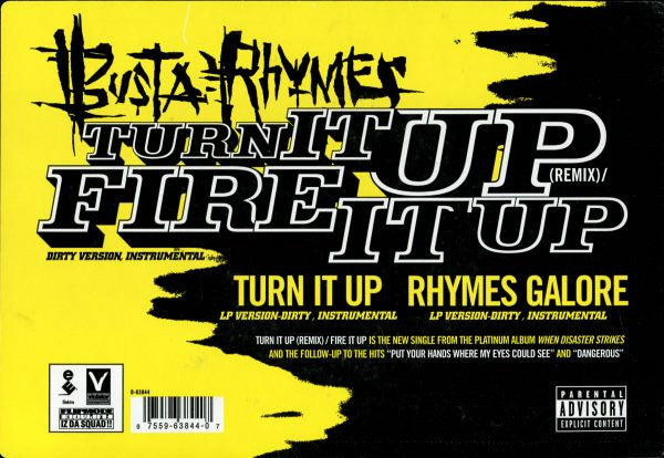 Busta Rhymes : Turn It Up (Remix) / Fire It Up (12")