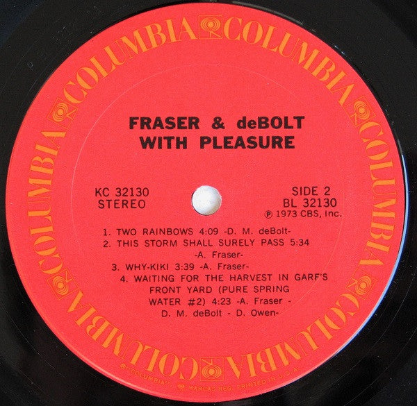 Fraser & deBolt : With Pleasure (LP, Album, Pit)