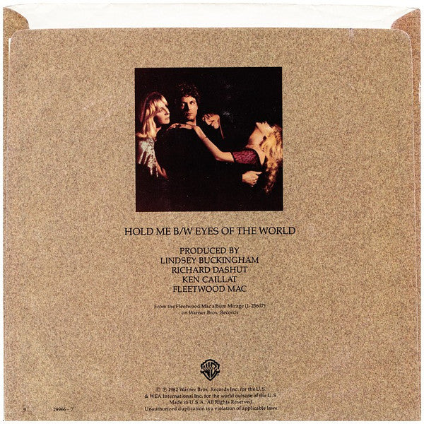 Fleetwood Mac : Hold Me (7", Single, Styrene, All)