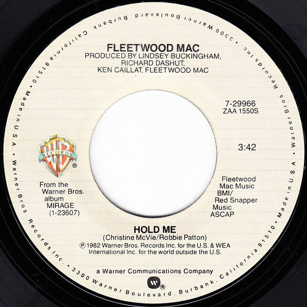 Fleetwood Mac : Hold Me (7", Single, Styrene, All)