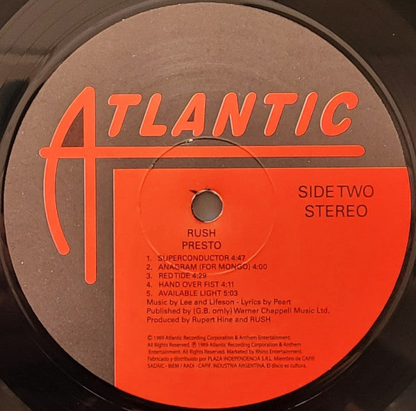 Rush : Presto (LP, Album, RE)