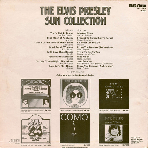 Elvis Presley : The Sun Collection (LP, Album, Comp, Mono)