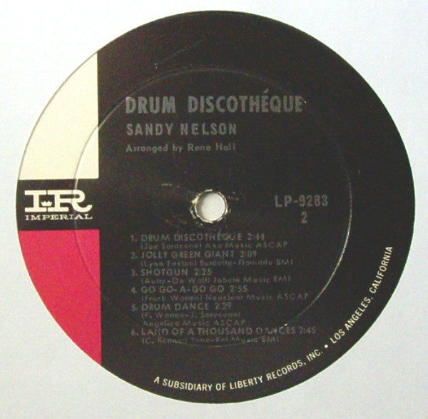 Sandy Nelson : Drum Discothéque (LP, Album, Mono)