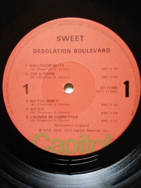 The Sweet : Desolation Boulevard (LP, Album, Los)
