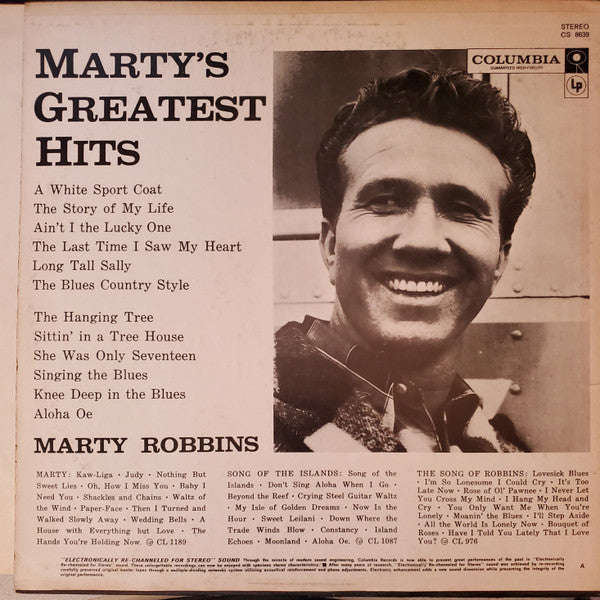 Marty Robbins : Marty's Greatest Hits (LP, Comp, RE, Ter)