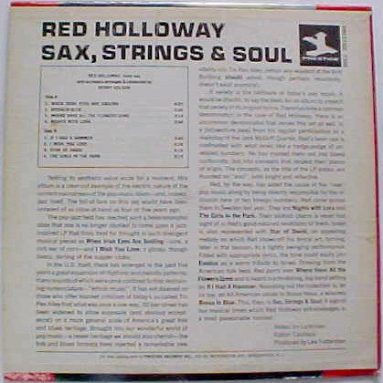 Red Holloway : Sax, Strings & Soul (LP)