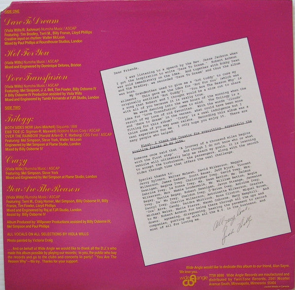 Viola Wills : Dare To Dream (LP, Album)