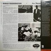 Dinah Washington : For Those In Love (LP, Album, Mono, Club, RE, 180)