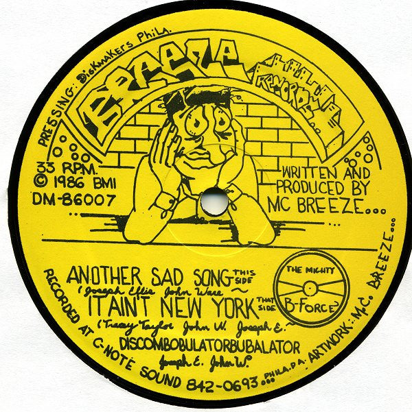 The Singing MC Breeze* & Hand Master Flash* : Another Sad Song (12", Yel)
