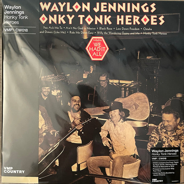 Waylon Jennings : Honky Tonk Heroes (LP, Album, Club, RE, RM, Ora)