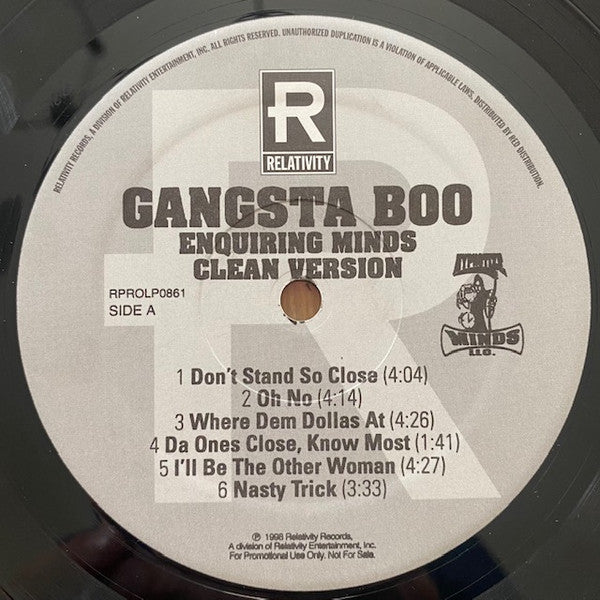 Gangsta Boo : Enquiring Minds (Clean Version) (LP, Promo)