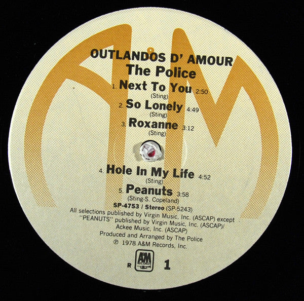 The Police : Outlandos D'Amour (LP, Album, Yel)
