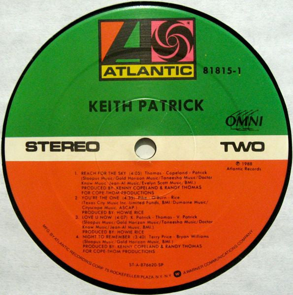 Keith Patrick : Keith Patrick (LP, Album)