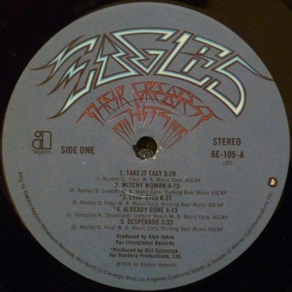 Eagles : Their Greatest Hits 1971-1975 (LP, Album, Comp, RP, All)