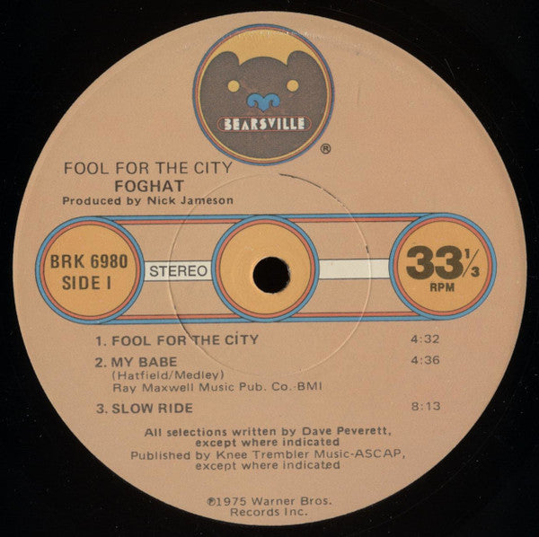 Foghat : Fool For The City (LP, Album, RE, Los)