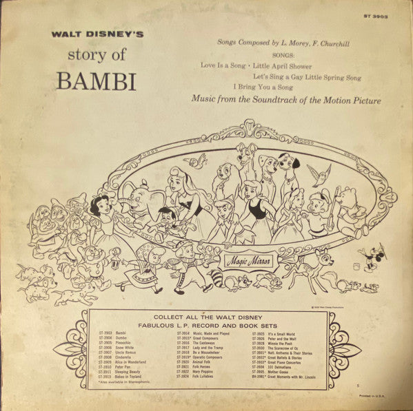 Unknown Artist : Walt Disney's Story Of Bambi (LP, Album, Mono, RP, Gat)