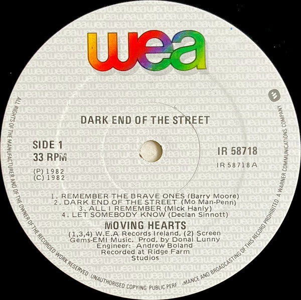 Moving Hearts : Dark End Of The Street (LP, Album)