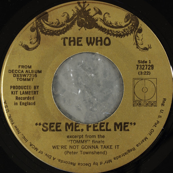 The Who : See Me, Feel Me (7", Single, Gol)