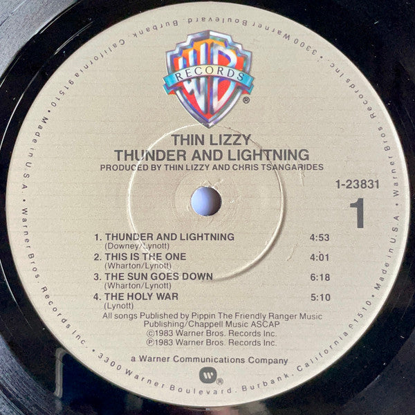 Thin Lizzy : Thunder And Lightning (LP, Album, Jac)