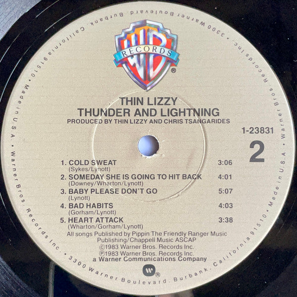 Thin Lizzy : Thunder And Lightning (LP, Album, Jac)