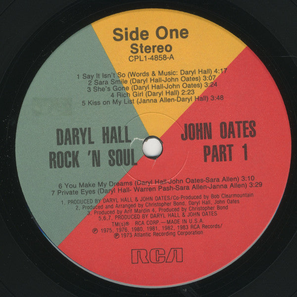 Daryl Hall John Oates* : Rock 'N Soul Part 1 (LP, Comp, Ind)