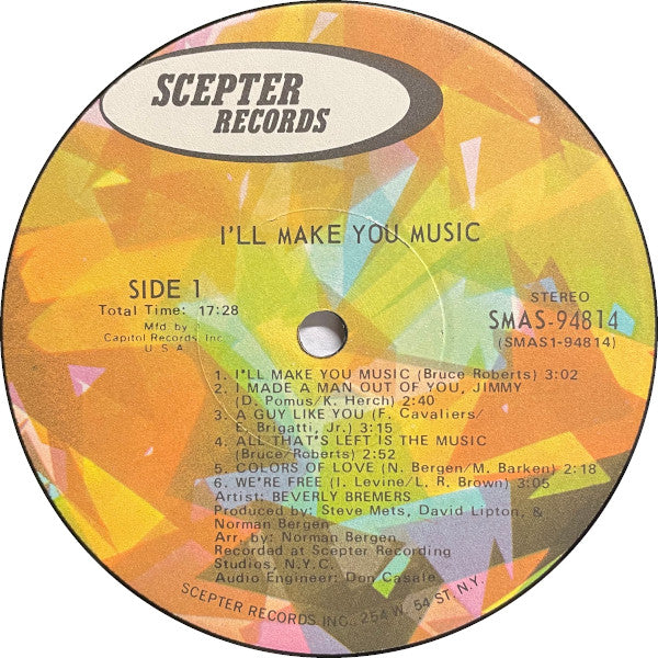 Beverly Bremers : I'll Make You Music (LP, Album, Club, Cap)