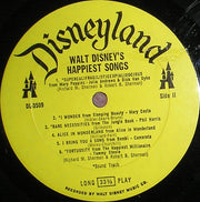 Various : Walt Disney's Happiest Songs (LP, Album, Comp, Mono, Yel)