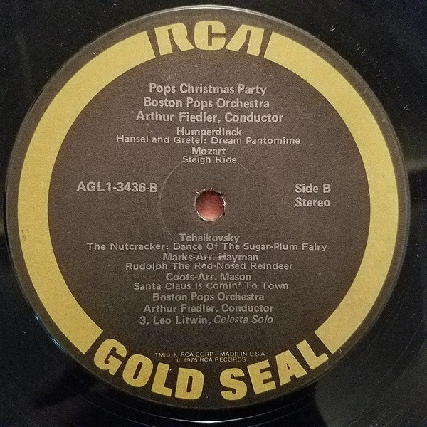 Arthur Fiedler, Boston Pops* : Pops Christmas Party (LP, Album, RE)