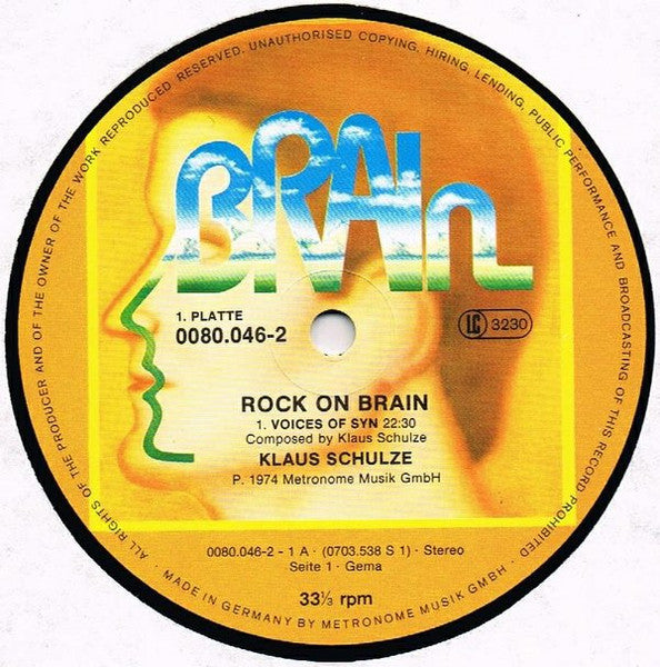 Klaus Schulze : Rock On Brain (2xLP, Comp)