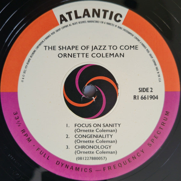 Ornette Coleman : The Shape Of Jazz To Come (LP, Album, Mono, Club, RE, 180)