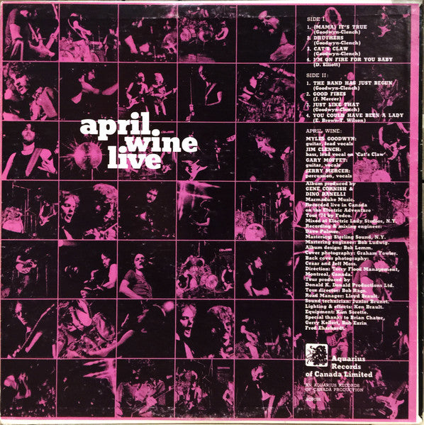 April Wine : April Wine Live (LP, Album)