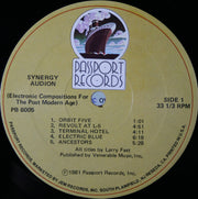 Synergy (3) : Audion (Electronic Compositions For The Post Modern Age) (LP, Album)