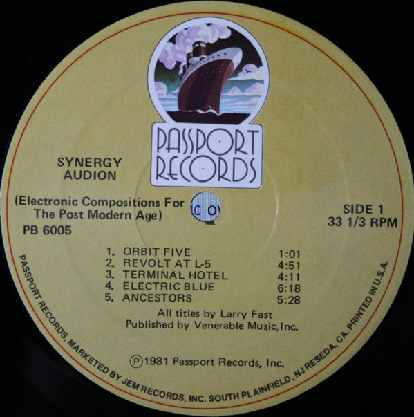 Synergy (3) : Audion (Electronic Compositions For The Post Modern Age) (LP, Album)
