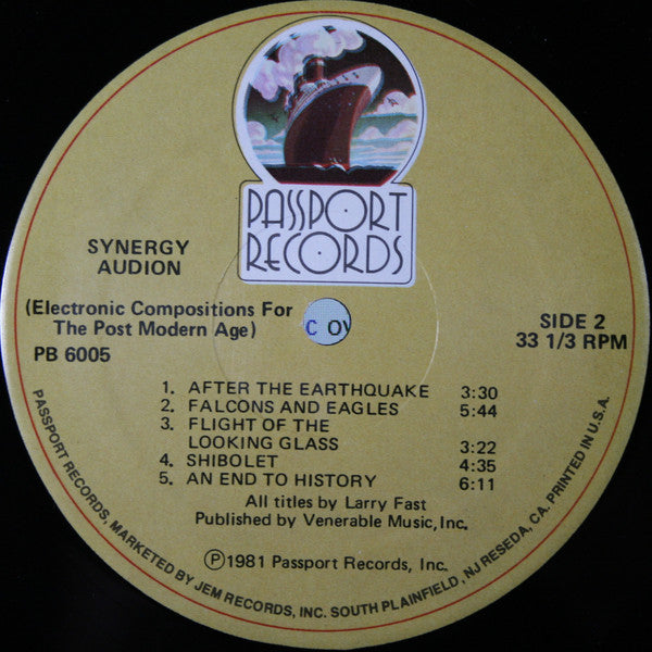 Synergy (3) : Audion (Electronic Compositions For The Post Modern Age) (LP, Album)