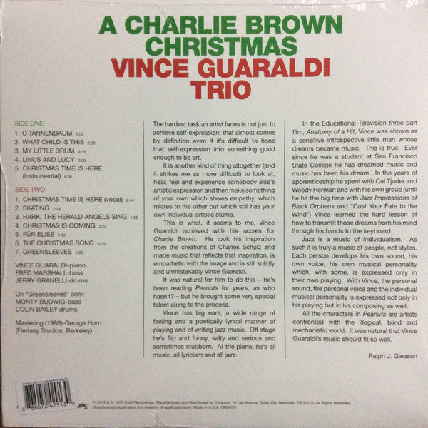 Vince Guaraldi Trio : A Charlie Brown Christmas (LP, Album, Ltd, RE, Sno)