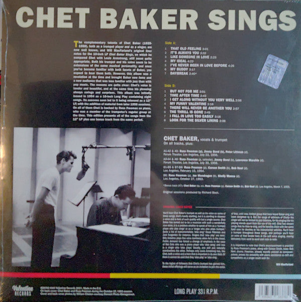 Chet Baker : Chet Baker Sings (LP, Ltd, RE, 180)
