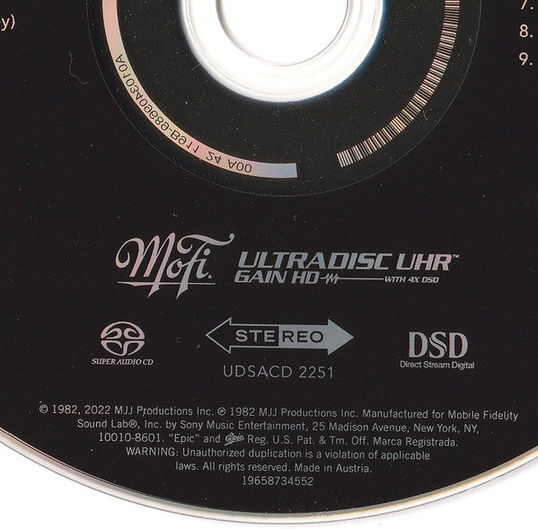 Michael Jackson : Thriller (SACD, Hybrid, Album, Num, RE, RM, S/Edition, DSD)