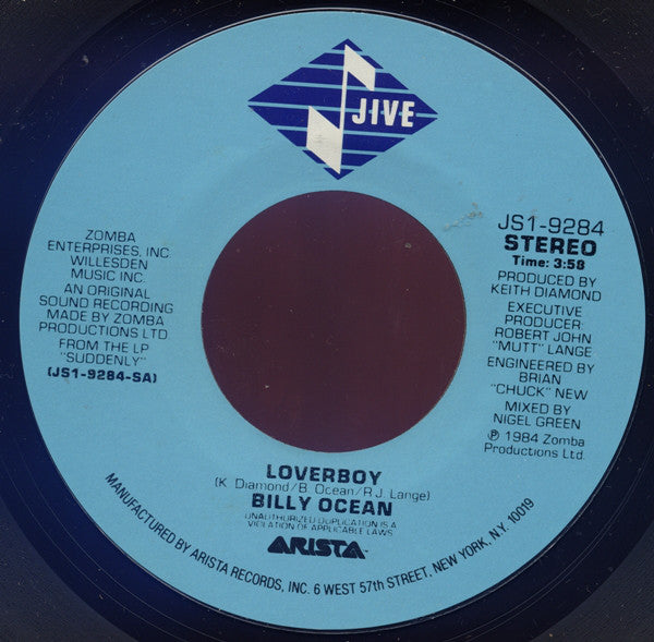 Billy Ocean : Loverboy (7", Single, Styrene, All)