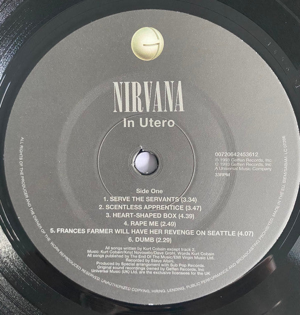 Nirvana : In Utero (LP, Album, RE, RP, 180)