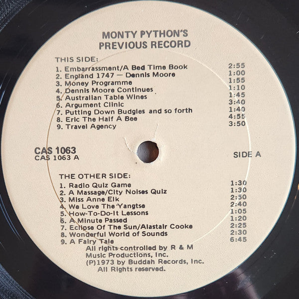 Monty Python : Monty Python's Previous Record (LP, Album, RE, Tan)