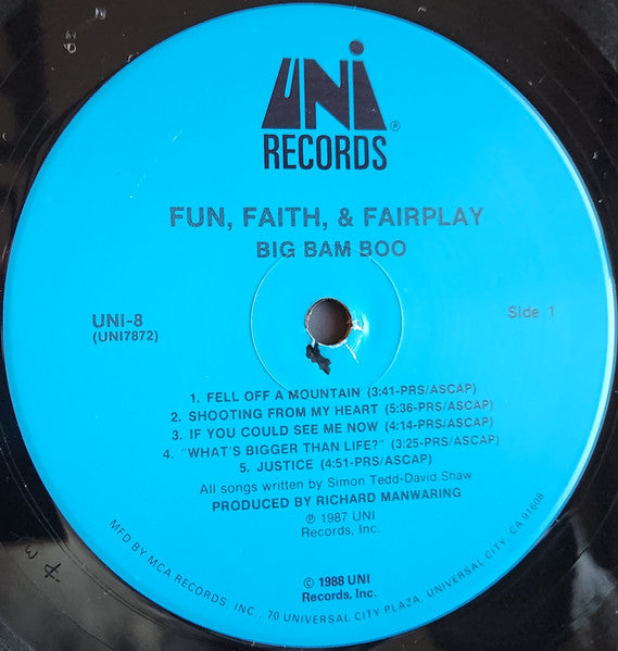 Big Bam Boo : Fun, Faith, & Fairplay (LP, Album, Pin)